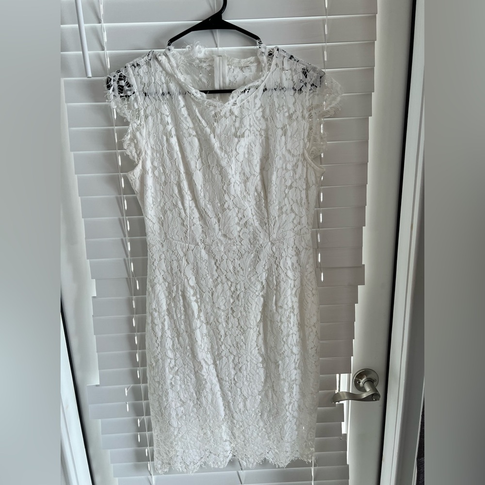 White lace bridal shower dress